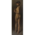 thumbnail image 2 of Sargent, John Singer 7x14 Black Ornate Wood Framed with Double Matting Museum Art Print Titled - Life Study (Study of an Egyptian Girl), 2 of 4