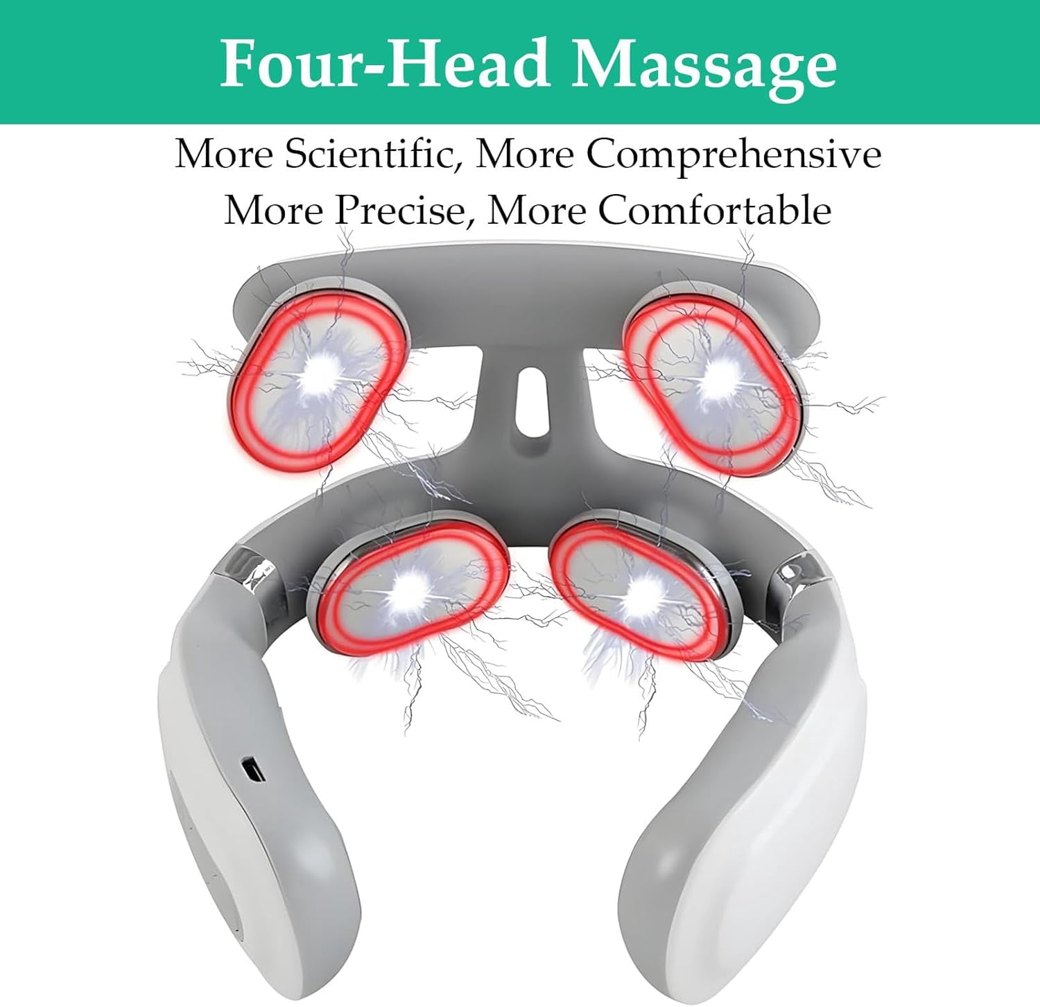 Vitality Magic Pro 2.0 Neck Massager - Upgraded Neck Massager【4 Heated Heads】【6 Massage Modes】【14 Adjustable Gears】 Ergonomic Design, Promotes Muscle Relaxation, Portable, Lightweight
