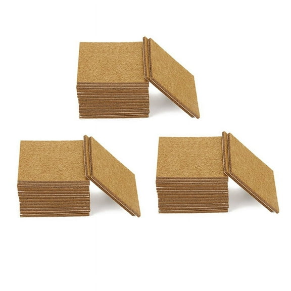 60Pcs Furniture Pads Felt Sheets Self Adhesive Wood Floor Protectors 7cmx7cm,60 * Furniture Pads,brown