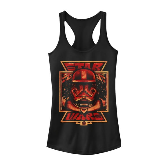 Junior's Star Wars: The Rise of Skywalker Artistic Sith Trooper Racerback Tank Top Black Small
