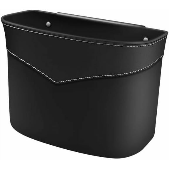 Multifunctional Car Seat Back Storage Box Car Trash Can Space Saving Trash Bin With Back Clip Auto Accessories (BLACK)