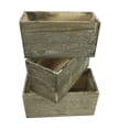 thumbnail image 2 of Set of 3, Wood Rustic Rectangular Boxes Planter Holders Centerpieces, Natural, ABN5E137-NTRL, 2 of 5