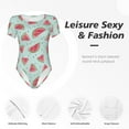 thumbnail image 6 of Balery Watermelon Women's Short Sleevee Crew Neck Bodysuit Tops Short Sleeve Tops Basic-XX-Large, 6 of 9