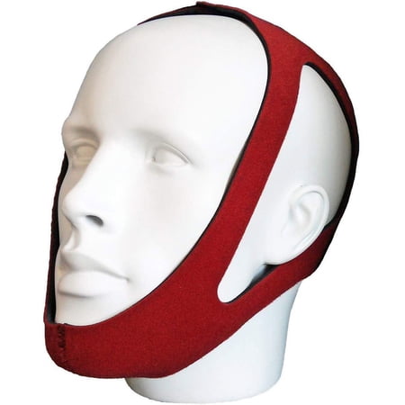 Anti Stop Snore Snoring Chin Strap Belt Stop Snoring Sleep Chin Support Strap Instant Snore Stopper - #1 Ranked Device! One Size Fits All! red