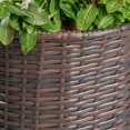 Issac Lotus Wicker Planters, Set of 2, Multi Brown