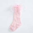 thumbnail image 5 of Toddler Socks Fashion Calf Knee High Lace Large Bow Knot Stockings Comfortable Soft Baby Socks Size 0-6 M, 5 of 6