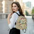 thumbnail image 6 of FORMRS Mini Backpack Purse for Women Quilted Travel Daypack Casual Shoulder Bag, Beige Cartoon Animals, 6 of 7
