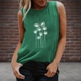 thumbnail image 2 of Pompotops Mode T-shirt Décontracté Sans Manches à Col Rond Imprimé Lettre pour Femmes Été, 2 of 4