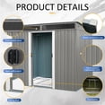 thumbnail image 6 of CarButler 8x6ft Metal Outdoor Storage Shed with Transparent Plate and Lockable Sliding Doors for Garden Backyard Patio Lawn Gray, 6 of 7