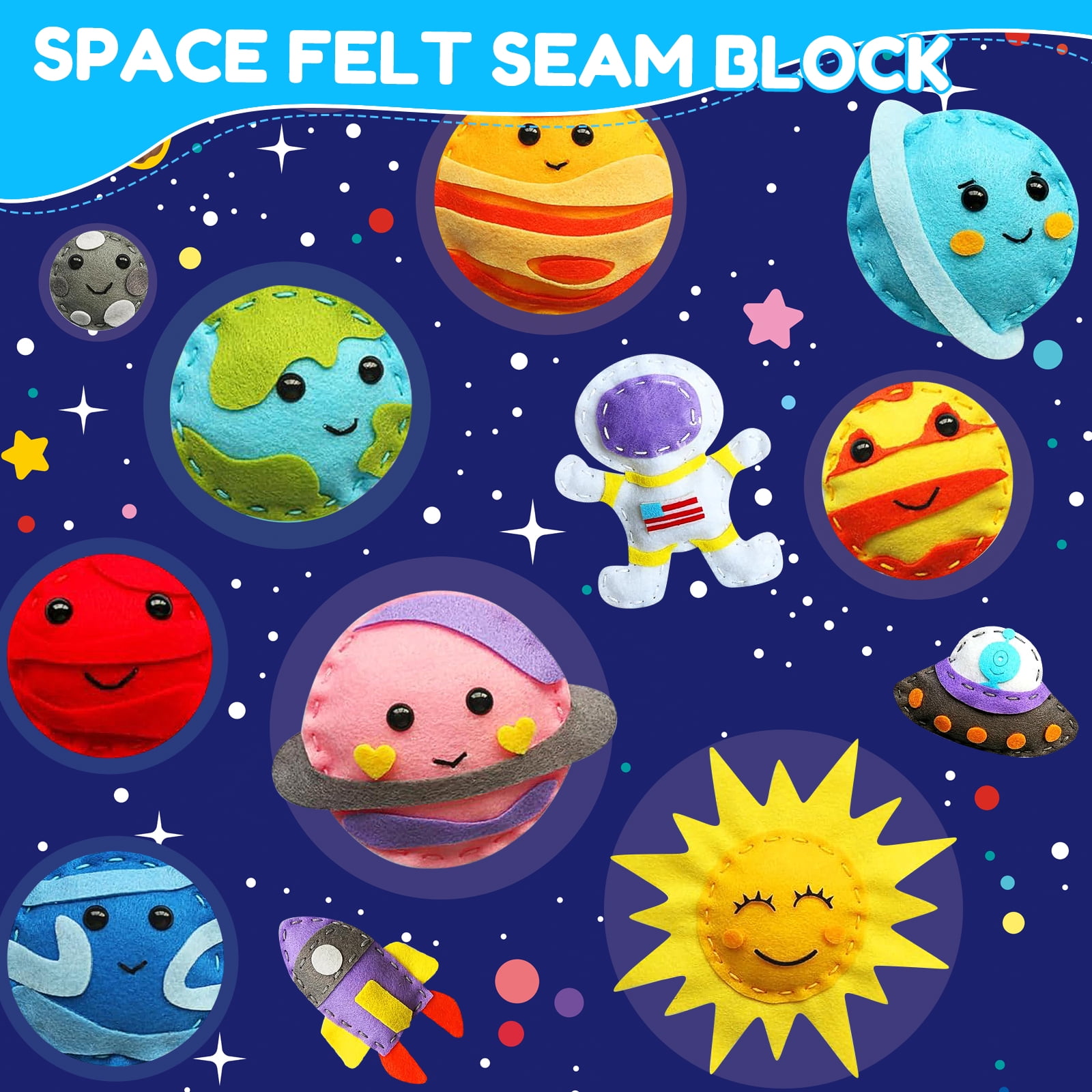 LINFANG Sewing Craft Kit Funny Kid Felt Sewing Kit Complete DIY Crafting and Sewing Set Beginner Art Craft Supplies Set Children Sewing Kit for 8 Years Old and Over