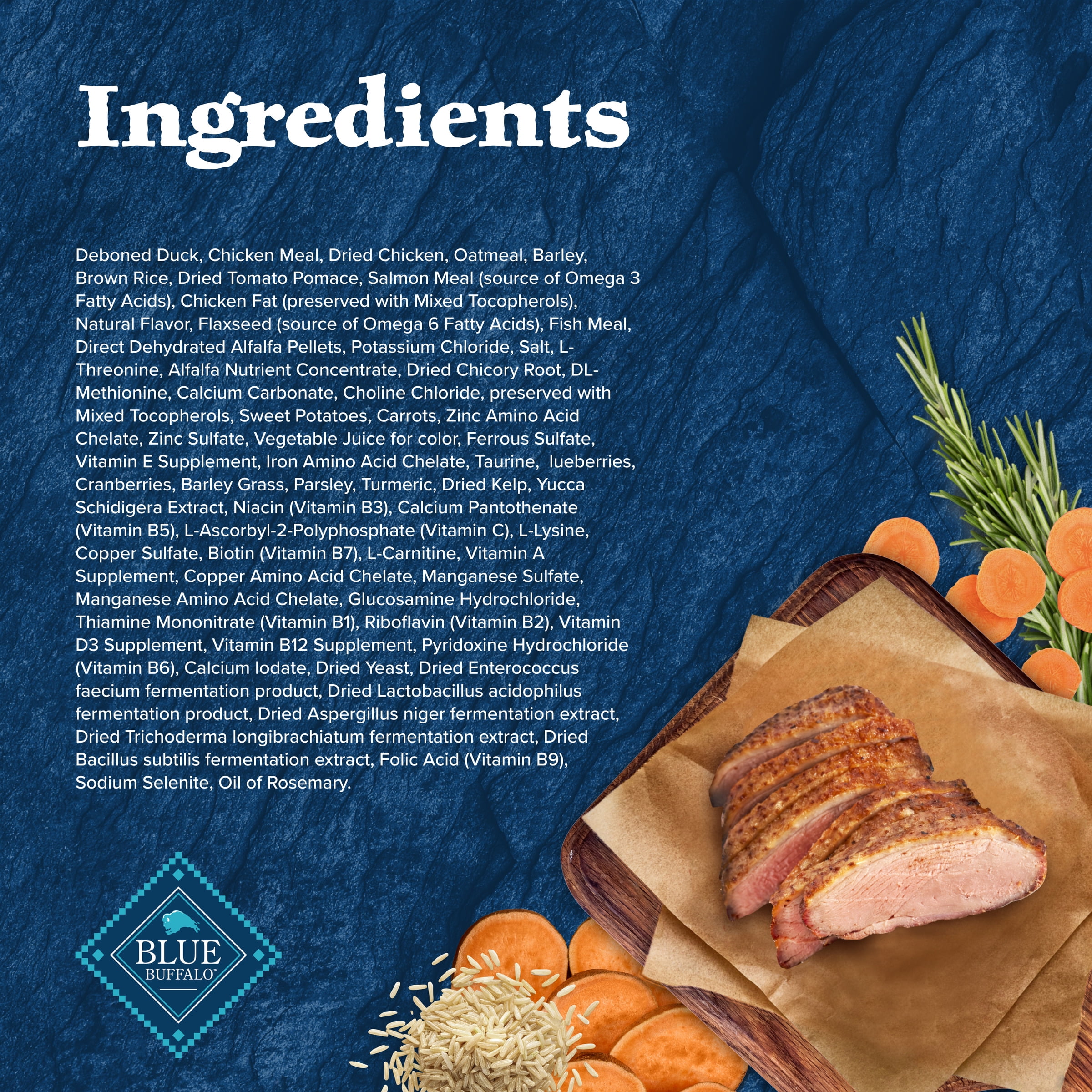 Blue Buffalo Wilderness Natural High-Protein Dry Food for Adult Dogs, Duck, 28-lb bag.
