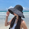 thumbnail image 3 of fatyb Women's Sun Hat Outdoor Wide Brim Foldable Beach Bucket Caps Sun Protection Fishing Hat for Women, 3 of 4