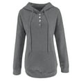 thumbnail image 3 of Vedolay Zip Up Hoodies for Women's 2023 Puff Long Sleeve Sweatshirts Crewneck Loose Tunic 2023 Pullover Tops,Gray M, 3 of 5