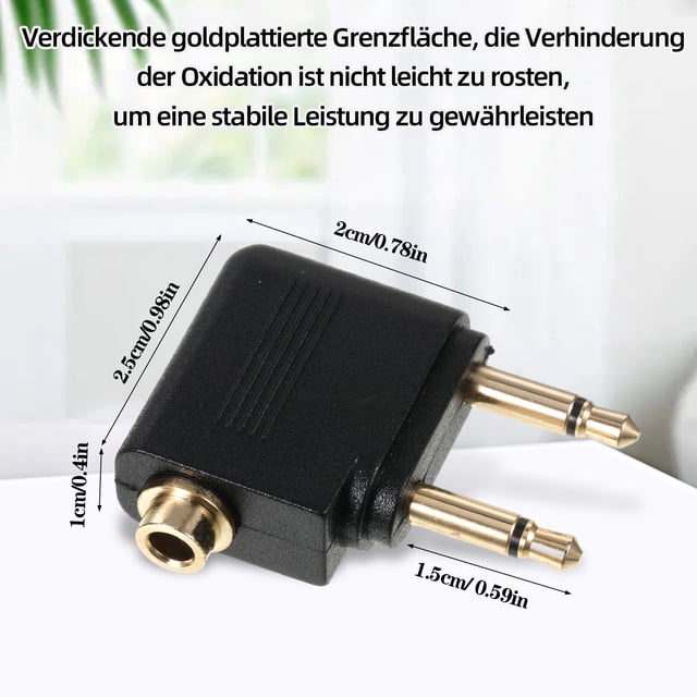 Seitruly Adaptador portátil 4x para conversión de Audio Mono, convertidor de adaptador de avión aéreo garantizado con sonido Cables de audio/vídeo