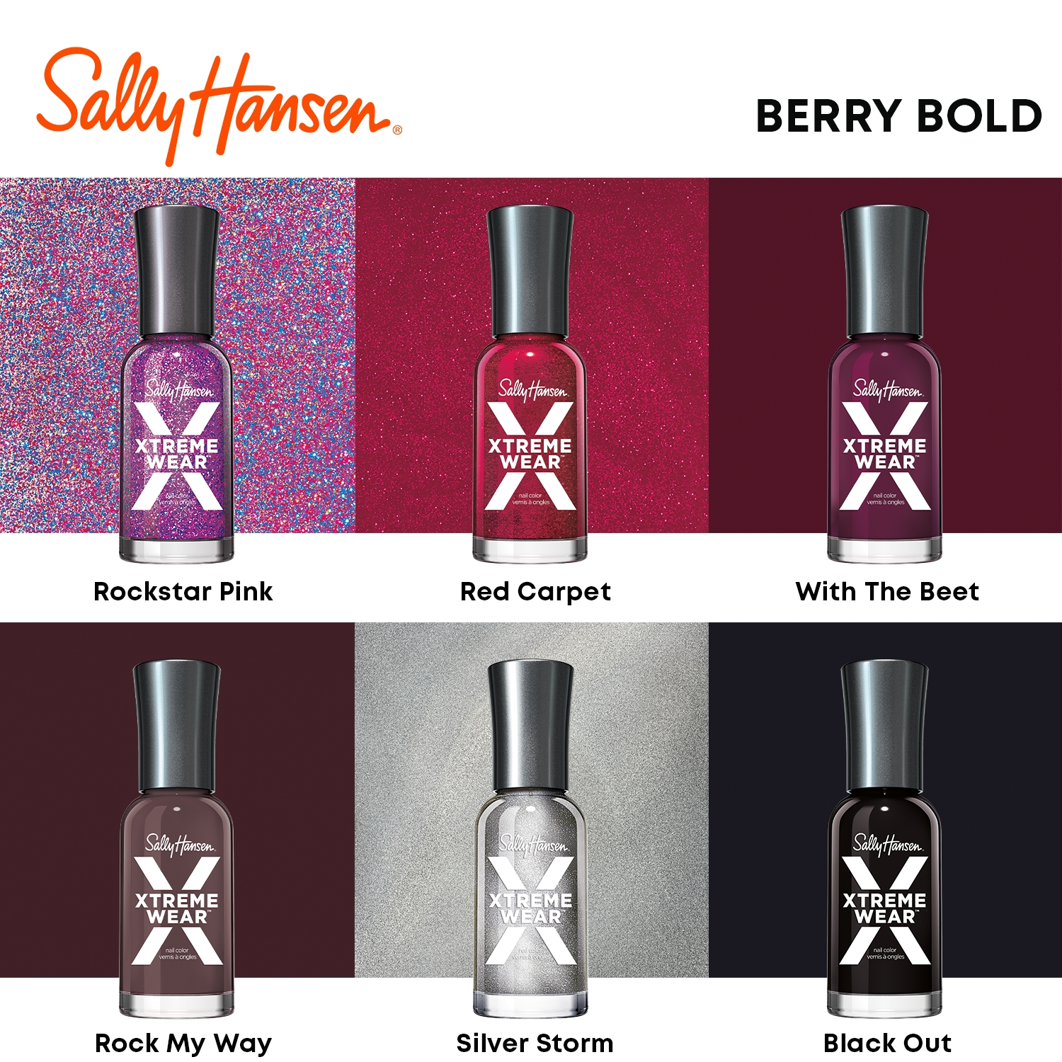 Sally Hansen Xtreme Wear Nail Polish, Drop The Beet, 0.4 fl oz, Chip Resistant, Bold Color - image 6 of 14