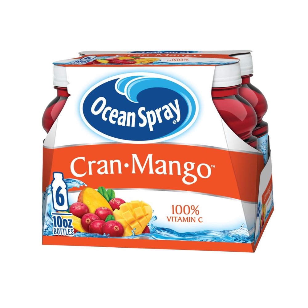 (4 Pack) Ocean Spray Juice, CranMango, 10 Fl Oz, 6 Count