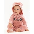 thumbnail image 6 of Disney Minnie Mouse Newborn Baby Girls Hooded Bodysuit and Pants, 2-Piece Outfit Set, Sizes 0/3 Months - 24 Months, 6 of 9
