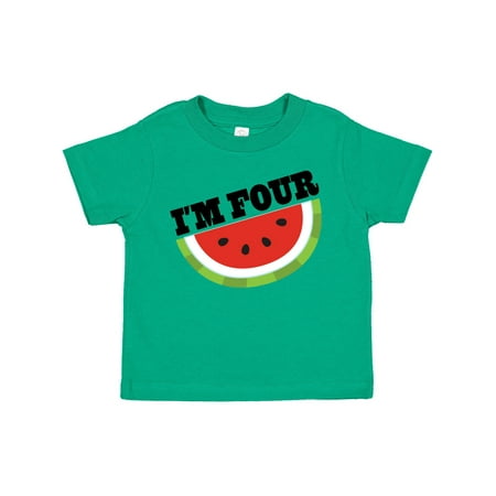 

Inktastic I m Four 4th Birthday Watermelon Gift Toddler Boy or Toddler Girl T-Shirt