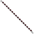 thumbnail image 2 of 14K White Gold Garnet Bracelet (Width 5) (Length 7) - Jbsp, 2 of 5