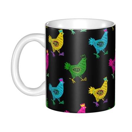 

Ceramic Mug Funny Coffee Milk Tea Mug Cup Colorful Rooster Cup