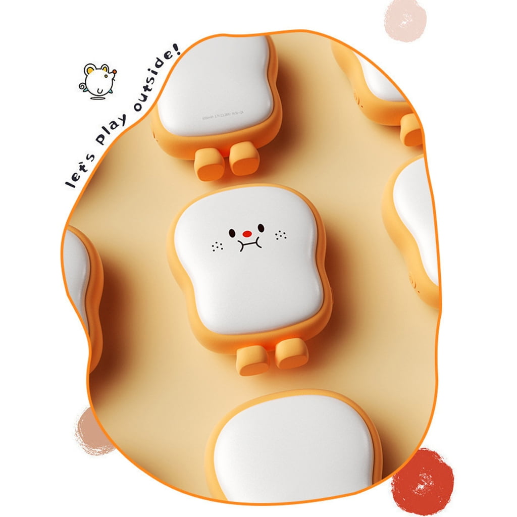 Double-Sided Pocket Hand Warmer USB Charging Cartoon Bread Warmer Lovely Gift