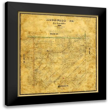 Arlitt 12x13 Black Modern Framed Museum Art Print Titled - Rockwall County Texas - Arlitt 1874