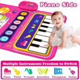 thumbnail image 3 of Juguetes para bebés de 1, 2 y 3 años, juguetes musicales 2 en 1 para niños, piano y tapete para batería para niños pequeños, 3 of 5
