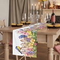 thumbnail image 2 of Spring Floral Short Table Runner 36 Inches Long, Summer Birds Botanical Fence Cotton Linen Table Runners Dresser Scarves, Fabric Tabletop Scarf Furniture Cover for Home Dinner Party Decor 13"x36", 2 of 8