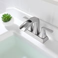 thumbnail image 6 of PARLOS 2 Handles Waterfall Bathroom Faucet with Pop-up Drain and Faucet Supply Lines, Brushed Nickel, 6 of 11