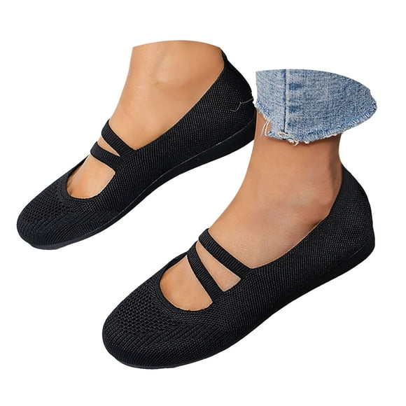 Dakaela Women's Ballet Flat Shoes Mary Jane Round Toe Mesh Dressy Flats Casual Office Slip on Loafers