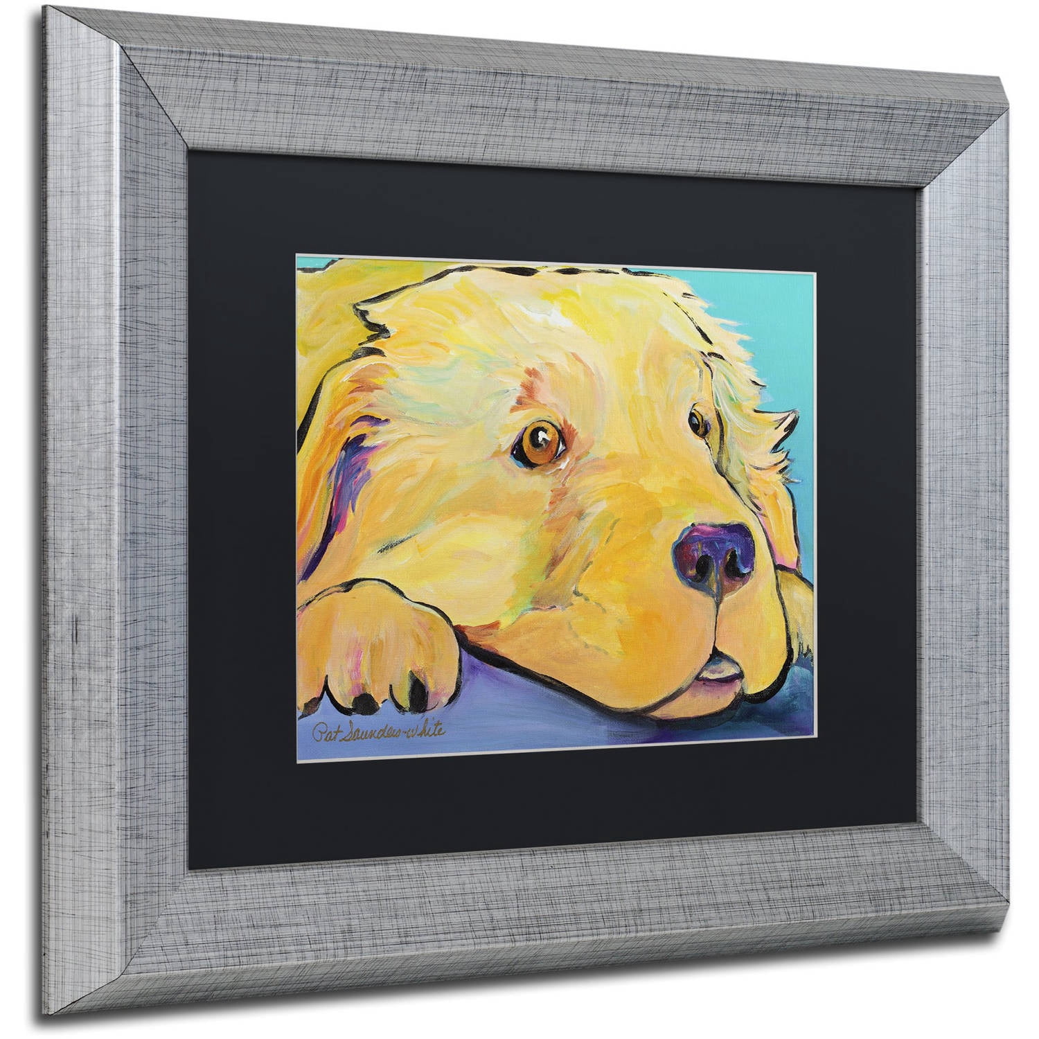 Trademark Fine Art "Baby" Canvas Art by Pat Saunders-White, Black Matte, Silver Frame