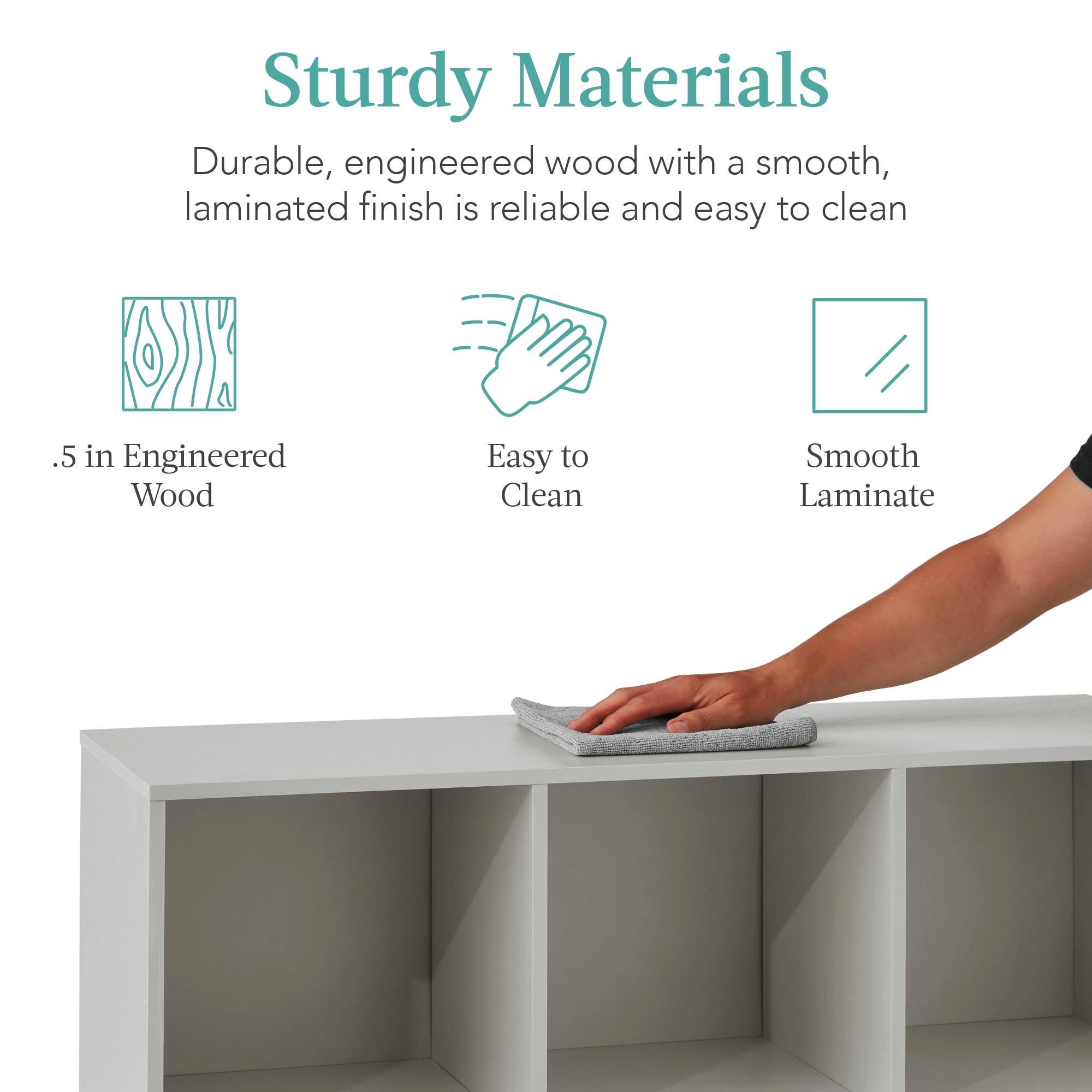 Best Choice Products 6-Cube Bookshelf, 13.5in Display Storage System, Organizer w/ Removable Back Panels - Gray