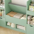 thumbnail image 6 of Hiphuta 72"Wide Kids Bookcase with Reading Nook and Under Bench Storage, Wooden Toy Storage Organizer & Book Rack for Kids Room, Green, 6 of 7