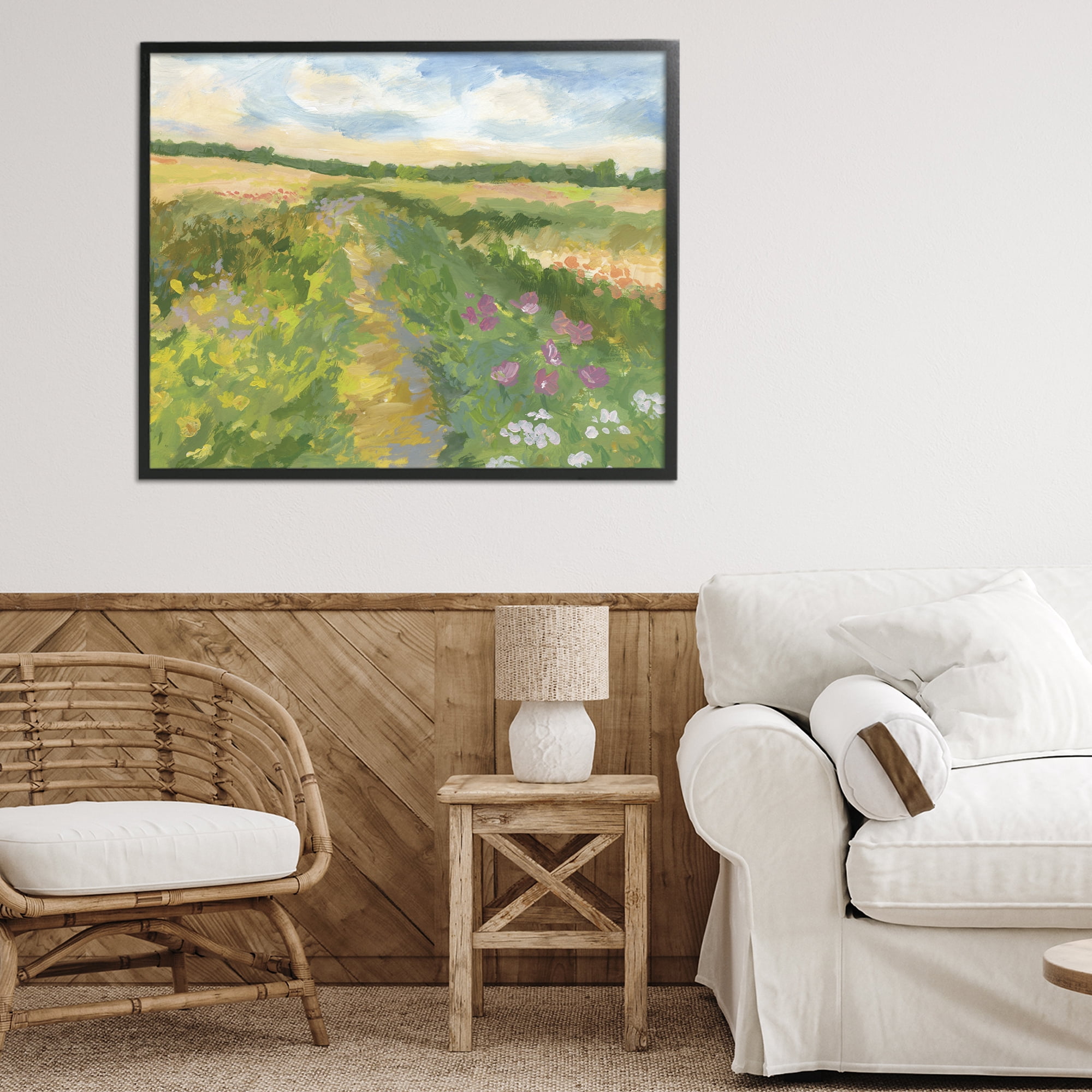 Stupell Industries Windswept Flower Field Black Framed Giclee Art, design by Victoria Barnes
