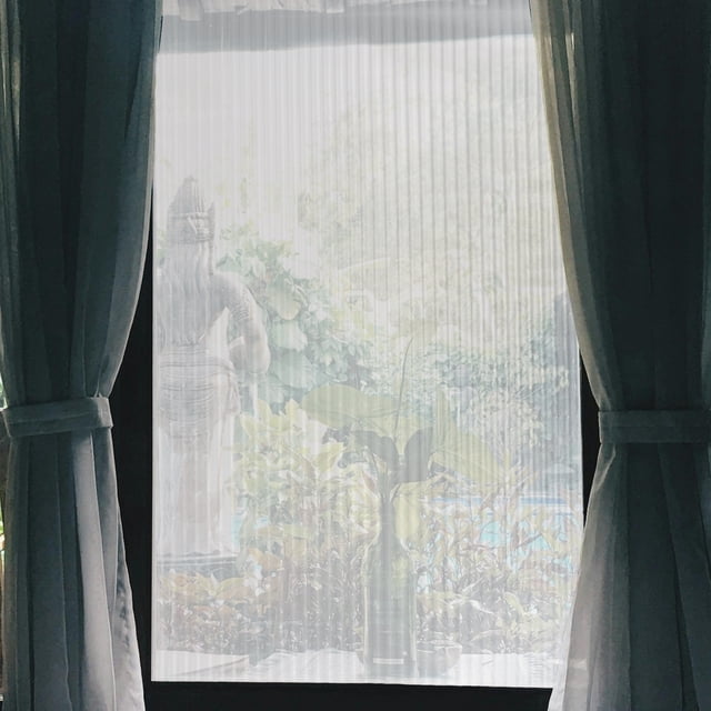 Película de privacidad para ventanas con patrón vertical, adhesiva para vidrio, adhesivo para el hogar 39.37"L x 17.72"W transparente