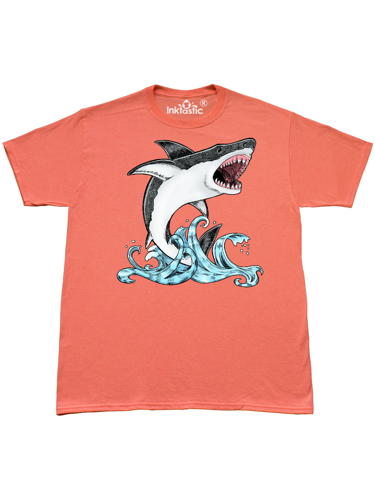 INKtastic - Great White Shark Jumping T-Shirt - Walmart.com - Walmart.com