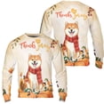 thumbnail image 3 of Happy Thanksgiving Shiba Inu with Turkey Pumpkins Autumn Vibes All Over Print 3D Sweatshirt Unisex Merch Shibas Dog Lovers Gifts Idea - 12018, 3 of 6