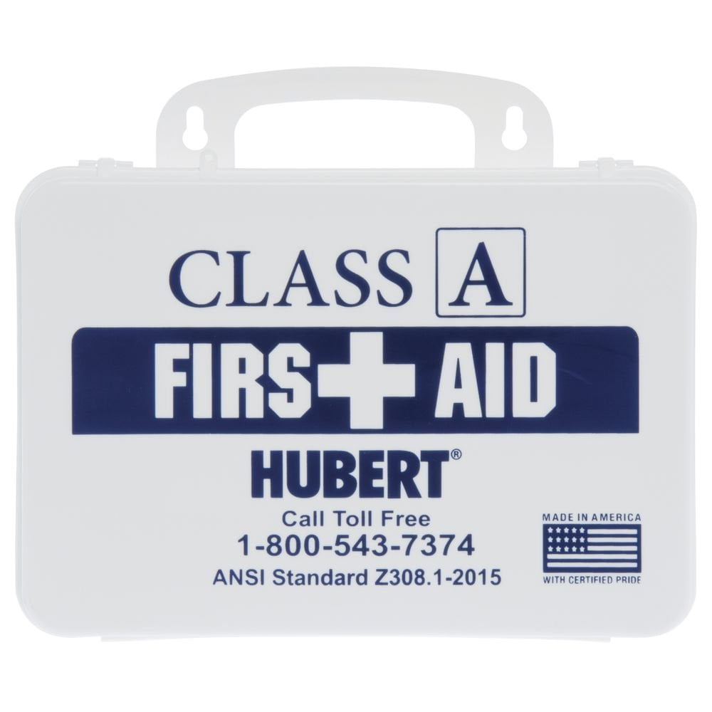 HUBERT® First Aid Kit with White Plastic Case Class A - 10" L x 3" D x 7" H