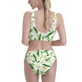 thumbnail image 3 of Vsdgher Womens High Waisted Bikini Sets Two Piece Swimsuit Tulips Flowers Print Tummy Control Bathing Suit-Medium, 3 of 8
