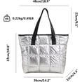 thumbnail image 2 of LinYooLi Puffer Tote Bag for Women Boho Quilted Handbag Padded Shoulder Bag Winter Soft Lightweight, 2 of 7