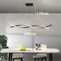 Miumaeov Modern Linear Wavy Ceiling Light Kitchen Island Hanging Lamp LED Pendant Fixture Dining Room