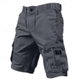 thumbnail image 4 of CONZONE Mens Baggy Cargo Shorts Casual Solid Color Elastic Waist Drawstring Cargo Shorts for Men Lightweight Relaxed Fit Summer Workout Shorts With Pockets, 4 of 4