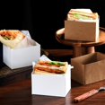thumbnail image 3 of 50Pcs Sandwich Take Out Container Disposable Anti-deformed Paper DIY Chocolates Food Packaging Box, 3 of 5
