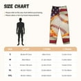 thumbnail image 2 of Salouo Baseball Ball With Flag Print Women's Pajama Pants Casual Loose Sweatpants PJs Flowy Pants Drawstring Palazzo for Women Wide Leg Pants Lounge Pajama -Medium, 2 of 8