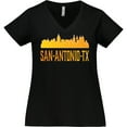 thumbnail image 3 of Inktastic San Antonio Skyline Texas Women's Plus Size V-Neck T-Shirt, 3 of 5
