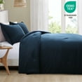 thumbnail image 5 of Aisbo 3Pcs Corduroy Thick Navy Blue Comforter Set Queen, Warm And Fluffy Winter Use Quilted Comforter , With Pillowcases, 5 of 8