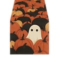 thumbnail image 2 of PoyoKee Halloween Table Runner 72 x 13 inch, Black Orange Striped Decorative Runner for Dining Table, Farmhouse Kitchen Decor, Halloween Decorations, 2 of 6