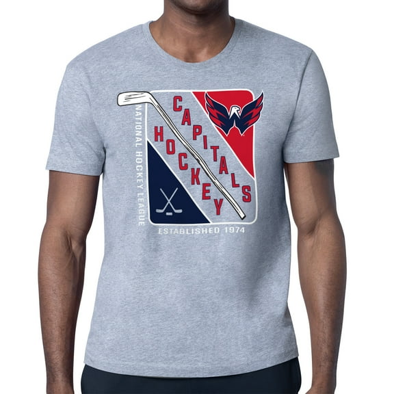 Men's Starter Heather Gray Washington Capitals Shield Graphic T-Shirt