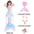 thumbnail image 2 of 5PCS Mermaid Tails for Swimming for Girls Kids Mermaid Swimsuit Costume Princess Bikini Set Bathing Suits High quality, 2 of 5