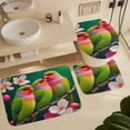 thumbnail image 6 of Colorful Birds on Blossom Branch Shower Curtain Set Modern Bathroom Decor Mats 4pcs Fabric Bathroom Curtain Slip Floor Rug Toilet Lid, 6 of 8